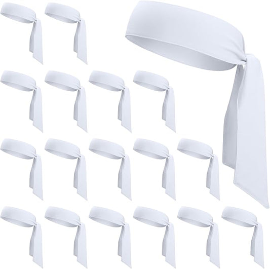 ONUPGO 18Pcs Head Ties for Men Women, Adjustable Headbands Sports Sweatband Ninja Ties Head Band, Sweat Wicking Workout Headband for Sports, Running, Tennis, Yoga, Soccer, Karate