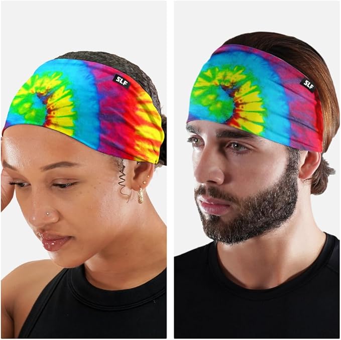 SLEEFS Sweat Bands Headbands Men & Women - Cooling Sports Mens Headband for Running, Football, Basketball, Cycling, Workout - Sweat Moisture Wicking Head Band Stretch Fit, Non-Slip Design - One Size