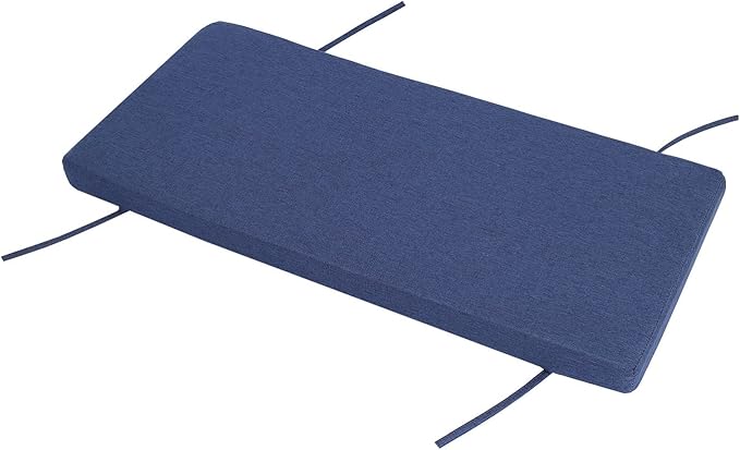Piano Bench Cushions with Ties Non Slip Memory Foam for Indoor Shoe Storage, Window Seat, Patio Seating, Dining Room Sette Bench pad 30x14 inch, Navy Blue