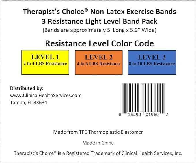 Therapist’s Choice® Professional Non-Latex Resistance Bands for Upper and Lower Body Exercise Workouts, Physical Therapy, Lower Pilates, and Rehab, 25 Yard (75 Feet) Roll Bulk Roll