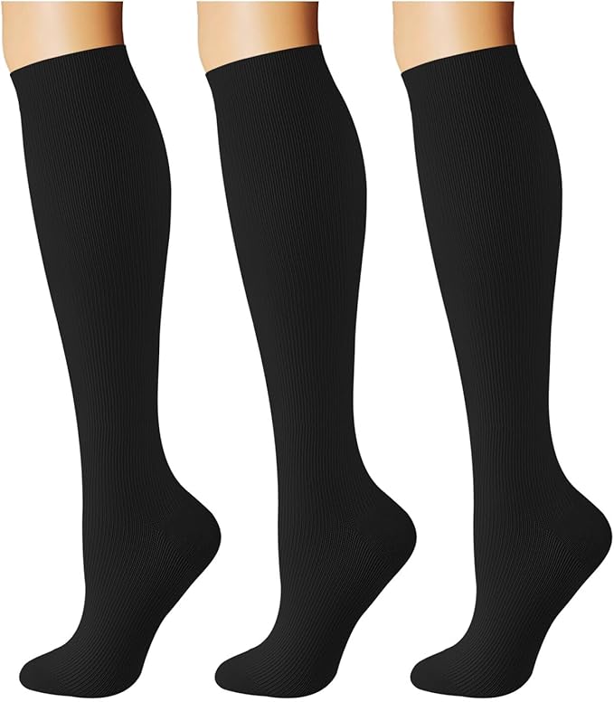 Breslatte Compression Socks for Women Men 10-14 mmHg Circulation Knee High Athletic Support Socks Running Travel Daily