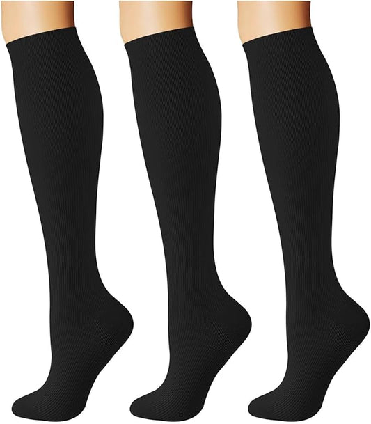 Breslatte Compression Socks for Women Men 10-14 mmHg Circulation Knee High Athletic Support Socks Running Travel Daily