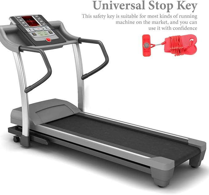 Treadmill Universal Safety Key Treadmill Magnet Lock Fitness Replacement Kit Sports Treadmill Emergency Stop for Running Machine Accessories Red