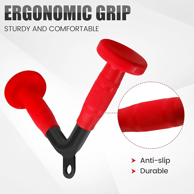 V-shaped Bar Straight Rotating Bar Curl LAT Pull Down Bar D Handle Double D Row Handle With PU Grip Environmentally Odorless, Lat Pulldown Attachments Cable Machine Attachment for Home Gym