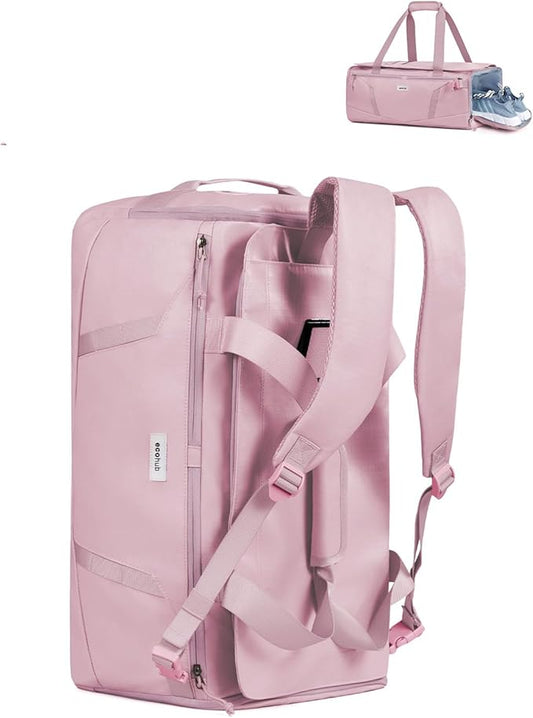 ECOHUB 40L Gym Bag for Women Men Water Resistant Sports Duffle Bag with Shoes Compartment& Wet Pocket, Travel Weekender Camping Backpack