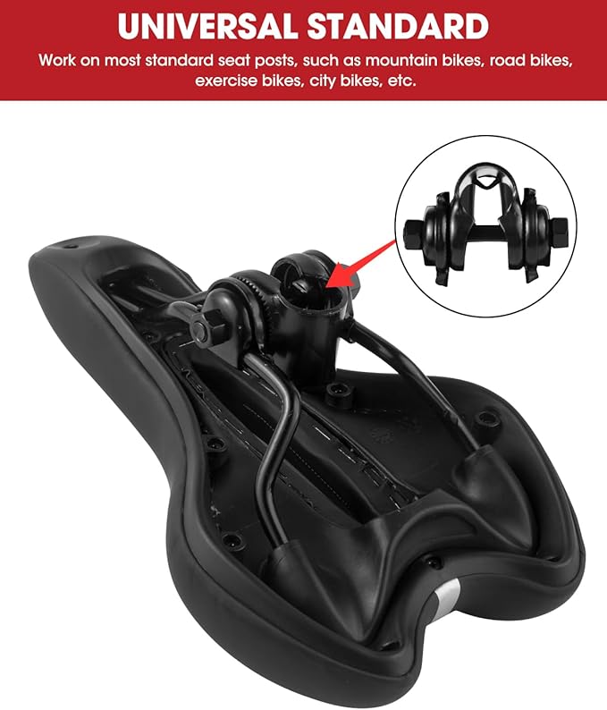 Comfortable Bike Seat for Men & Women, Waterproof Bicycle Seat, Breathable Mountain Bike Saddle, Gel Bicycle Saddle for MTB, BMX, Road Bike, City Bikes, Exercise Bikes