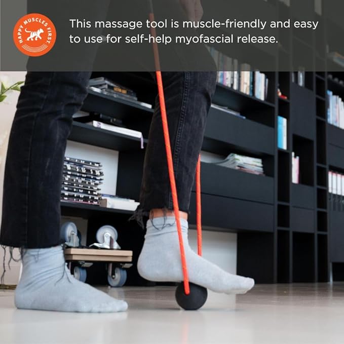 Tiger Tail Tiger Ball 2.6 Foam Roller Ball + 47” Corded Rope – Deep Tissue Massage Ball: Feet, Legs, Neck, Back – Trigger Point Massage Therapy – Relieve Muscle Soreness – Muscle Recovery