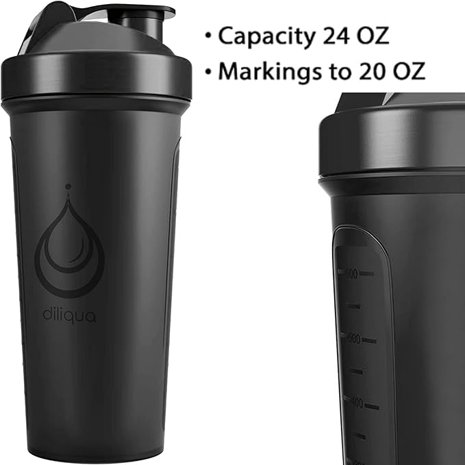 6 PACK, Shaker Bottles with Wire Whisks for Protein Mixes | Leakproof Blender Shaker Bottle Pack | BPA-Free & Dishwasher Safe | 6 24 oz shaker bottles | Shaker Cups for shakes