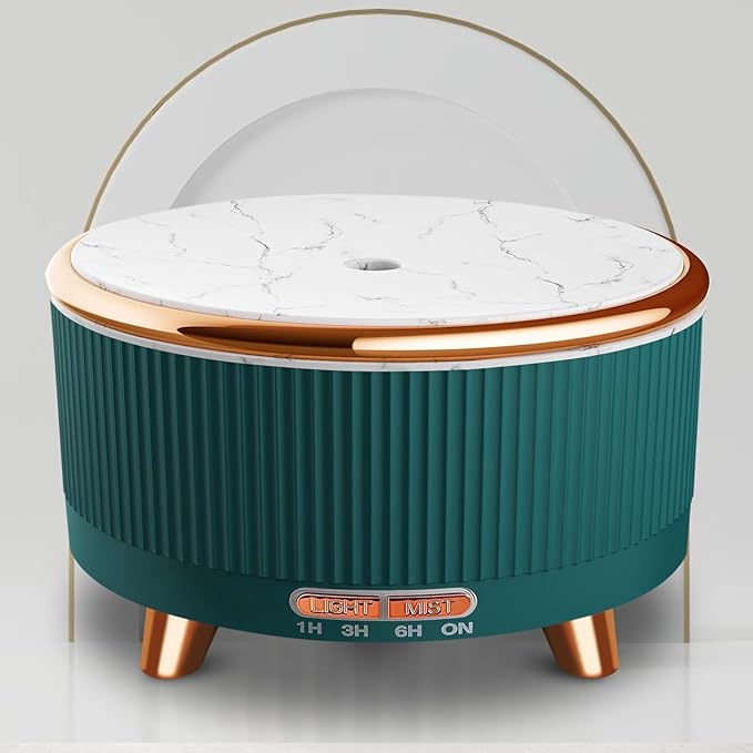 Essential Oil Diffusers for Home 500ml,Aromatherapy Diffusers for Essential Oils Large Room with 7 Colors Lights & 3 Mist Mode Waterless Auto Off,Cool Mist Humidifiers for Decor，Green