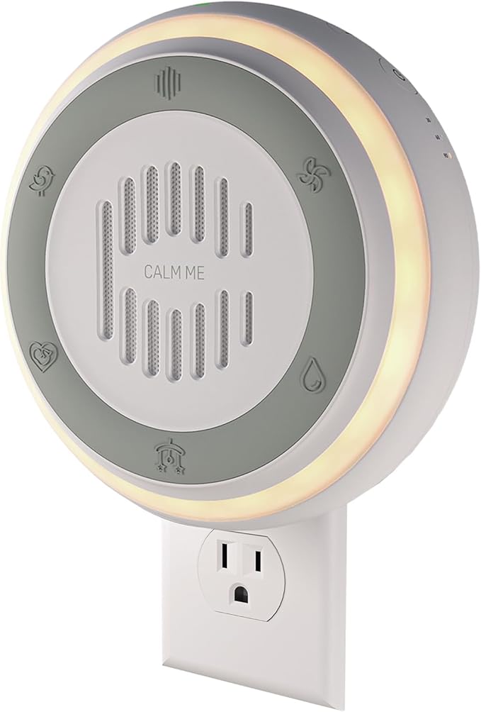 Wall Plug in White Noise Sound Machine for Office Privacy & Noise Canceling, White Noise Machine for Sleeping Adults & Baby, Therapy Noise Blocker with 20 Soothing Sounds & Nightlight by Calm Me.