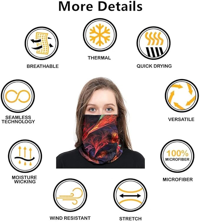 Neck Gaiter Headband Headwear Head Wrap Face Mask Magic Scarf Bandana for Men and Women