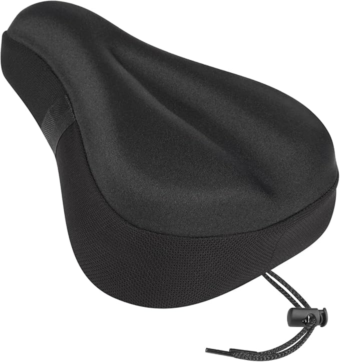 Bike Seat Cushion, Comfortable Bicycle Saddle Cover for Indoor and Outdoor Cycling, Padded Gel Cover for Exercise, Mountain & Road Bikes, Universal Fit for Peloton & Stationary Bikes