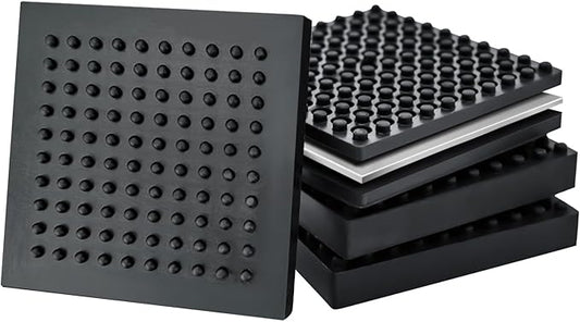 BXI Exercise Equipment Mat Heavy Duty - 4 x 4 x 0.8 Inches 4 Pcs Non Slip Noise Reduction Anti Vibration Treadmill Stationary Bike Mats, Thick Steel Embedded Rubber Pad for Hardwood Floors & Carpet