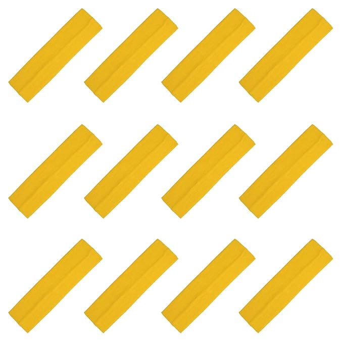 Kenz Laurenz Soft and Stretchy Elastic Cotton Headbands, Pack of 12, Sunflower