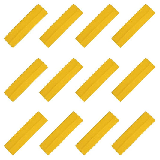 Kenz Laurenz Soft and Stretchy Elastic Cotton Headbands, Pack of 12, Sunflower