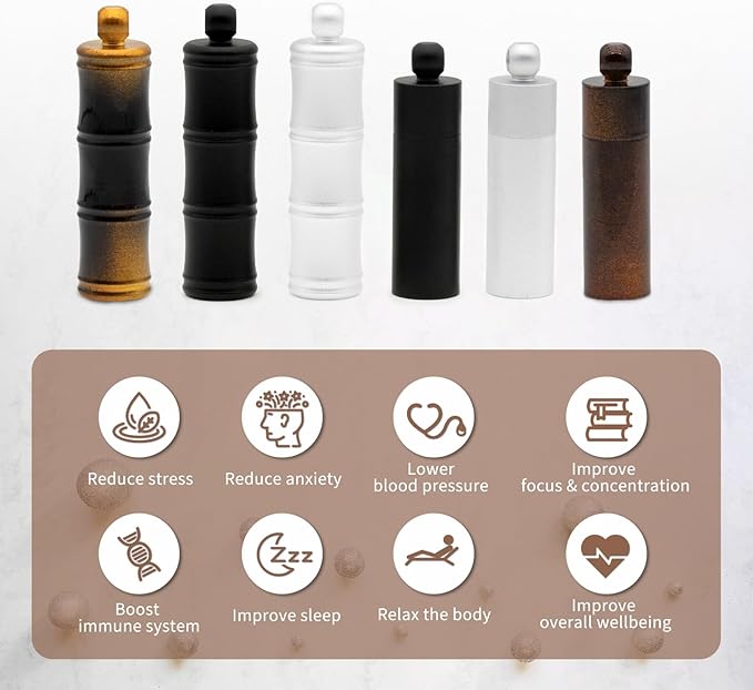 528 Hz Meditation Necklace Breathing Frequency Sound Healing Device by Adjusting The Breathing for Anxiety & Stress Relief Mindfulness (Brown)