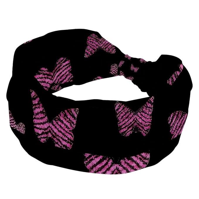 Workout Headband for Women, Butterfly on Black Background Hairband Non Slip, Sports Headband for Yoga, Running, Gym Fitness