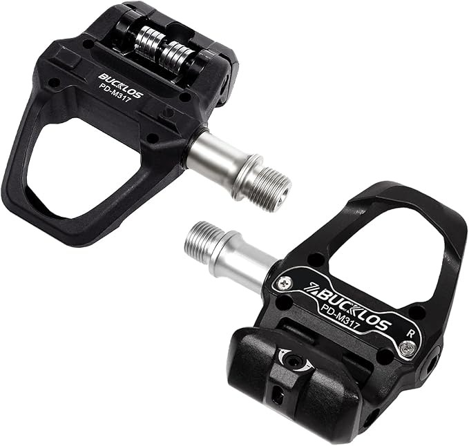 BUCKLOS Look Delta, SPD Spin Bike Bicycle Clip Pedals - Compatible with Peloton & Shimano SPD Fit Road Bike/Indoor Outdoor Cycling (9/16'' Clips Pedal Replacement)