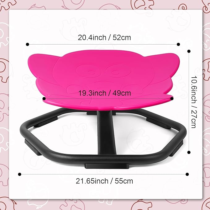 Elephant Swivel Chair for Kids, 360° Spinning Seat, Toddler Sit and Spin Wobble Chair, Sensory Balance Toys, Autism ADHD Chairs, Play Equipment Relief Motion Sickness for Boys Girls (Pink)