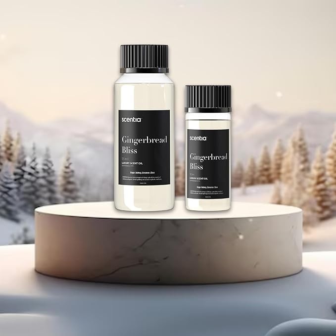 Gingerbread Bliss Fragrance Oil – 120ml Christmas Diffuser Oil | Cozy Holiday Blend with Nutmeg, Cinnamon & Vanilla | Aromatherapy for Home, Candles, Soaps & Holiday Décor | Made in USA