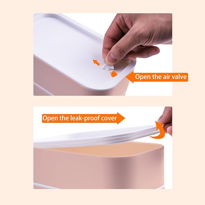 Bento Box Adult Lunch Box with lunch bag,Japanese Lunch Box Containers for Adult,Bento lunch Box with Leakproof 54OZ Pink