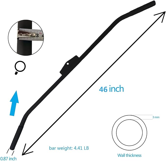 Cable Machine Lat Pulldown Attachments - 29/39/48 Inch Wide Grip Bar with Non-slip Handle for Home Gym Tricep Training