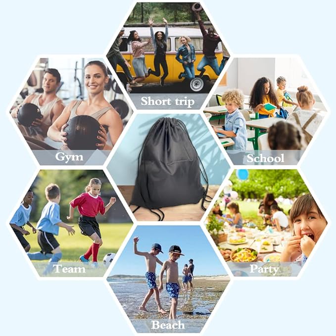 Haizct Eat Sleep Hockey Repeat Backpack, Gifts for Hockey Fans, Gymnasts Gift, Unisex Drawstring Backpack Bag for Gym Shopping Sport Yoga Dance Rehearsa