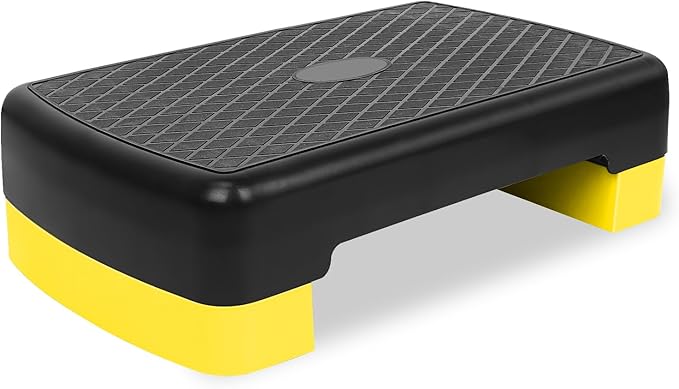 Height-Adjustable 4''-6'' Step Aerobics Platform Fitness Equipment Stepper Trainer Exercise Step Platform with 2 Riser
