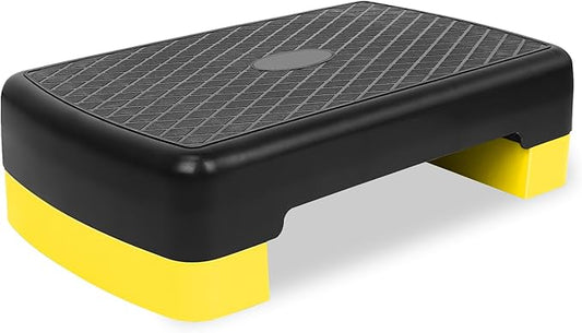Height-Adjustable 4''-6'' Step Aerobics Platform Fitness Equipment Stepper Trainer Exercise Step Platform with 2 Riser
