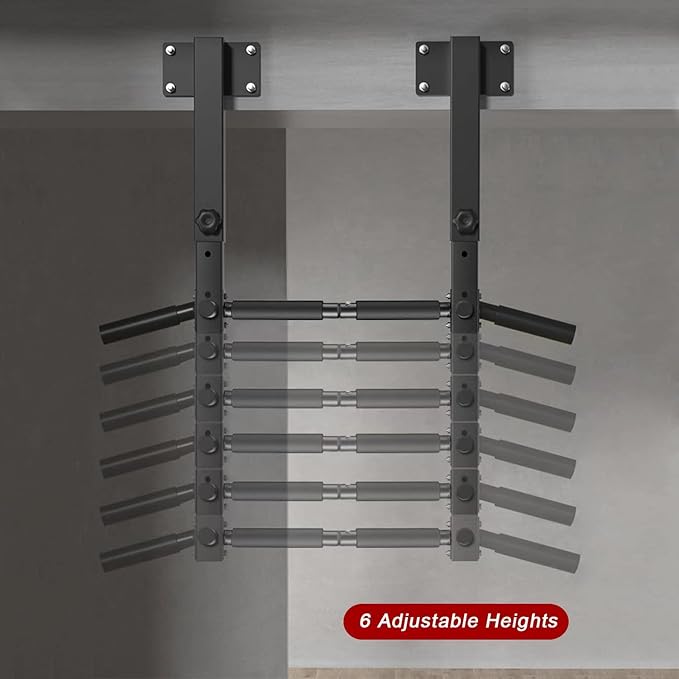 Wall Mount Pull Up Bar, Joist Mount Pull Up Bar, Beam and Rafter Mounted Chin Up Bar for Home Gym With Wood Mount and Wall Mount Screws