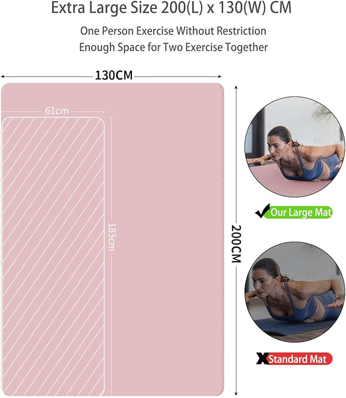 Large Yoga Mat 78"x 51" 20mm/15mm/10mm Thick Workout Mats for Home Gym, Extra Wide Workout for Women Men Gym Flooring Exercises