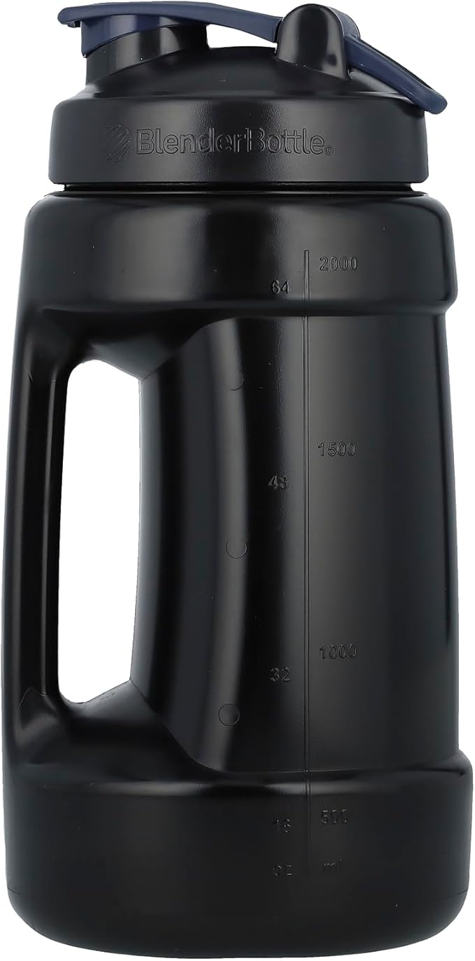 BlenderBottle Hydration Koda V1.5, Half Gallon Water Bottle, 74-Oz, Full-Color Black