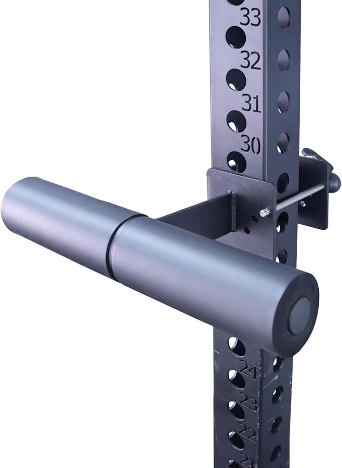 Nordic Hamstring Curl Squat Rack Attachment for Power Rack, Sit Up Bar Foot Holder for Ultimate Home Gym Experience Split Squat Core Workout for Hamstring Curl Sit Up 3-Position Locking Pin Ensures Anti-Slip Fit on 50/60/75mm Uprights