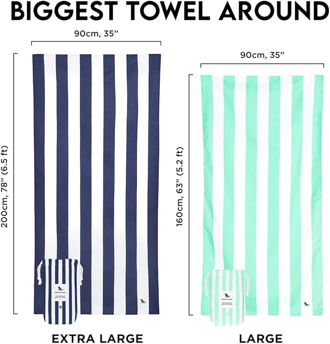 Dock & Bay Customized Beach Towel - Quick Dry, Sand Free - Compact, Lightweight - 100% Recycled - Includes Bag - Cabana Light - Lombok Lilac - Large