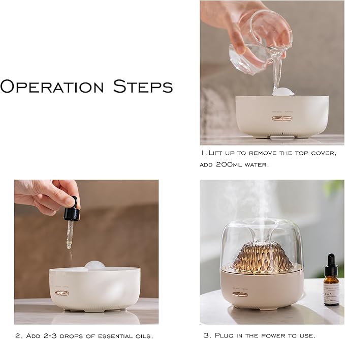 Essential Oil Diffuser,Portable Humidifier with Cool Mist, 7 Colors Night Light, and Auto Shut-Off,Perfect for Home, Office, and Yoga (Black)