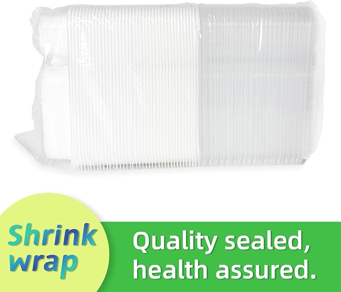 Takeout Containers BPA Free PP Plastic - 34oz 40 Pack 4 Compartments Shrink Wrap & Leakproof Meal Prep Container | Freezer & Microwave Safe Reusable for Office Lunch | White Restaurant Togo Box