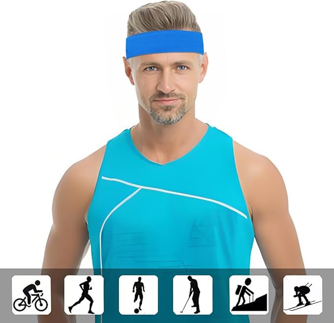 Workout Headbands Non Slip Headband Sport Headbands Sweatbands Elastic Sport Hair Bands for Sports Travel Indoor Fitness Gym