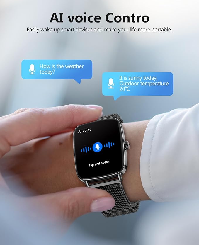 2025 Smart Watches for Men, 1.85" AI Voice Smartwatch, 24/7 Heart Rate Monitor, Stress/SpO2/Sleep Tracker, IP68 Waterproof, Weather, 100+ Sports Fitness Tracker for Android iOS Black Metal