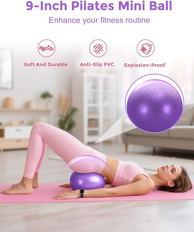 Pilates Essentials Kit for Women, 14-Inch Magic Circle Home Pilates Equipment with Pilates Ring and Ball Set, 5 Resistance Bands & Accessories for Home Workouts Beginners Essentials Starter Set