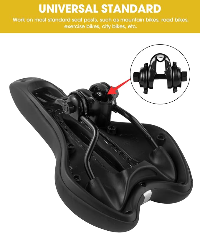 Comfortable Bike Seat for Men & Women, Waterproof Bicycle Seat, Breathable Mountain Bike Saddle, Gel Bicycle Saddle for MTB, BMX, Road Bike, City Bikes, Exercise Bikes