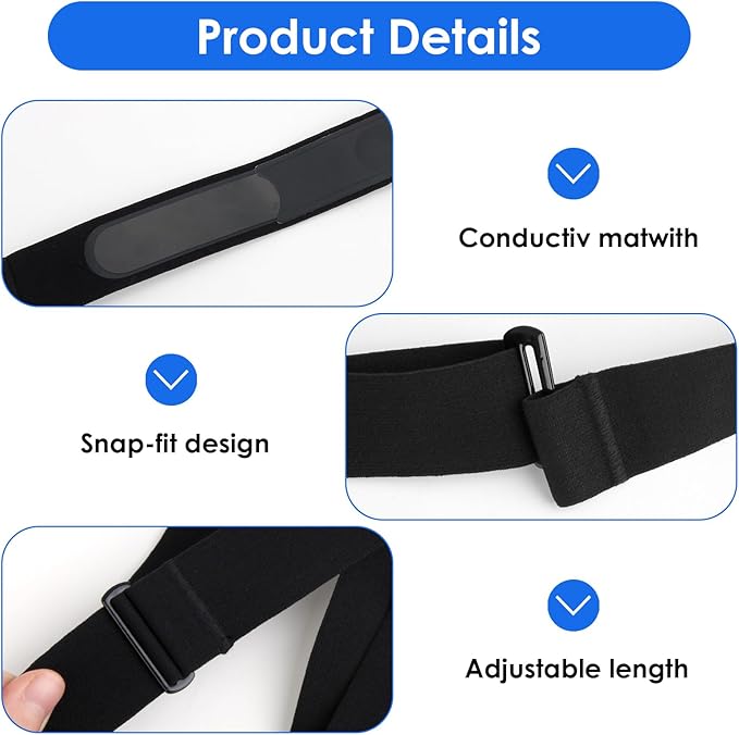 2 Pack Heart Rate Monitor Chest Strap Replacement, Adjustable Heart Rate Monitor Chest Band Compatible with H10 H9 H7, Cycling & Running Fitness Accessory for Men＆Women, Fit for Daily Training