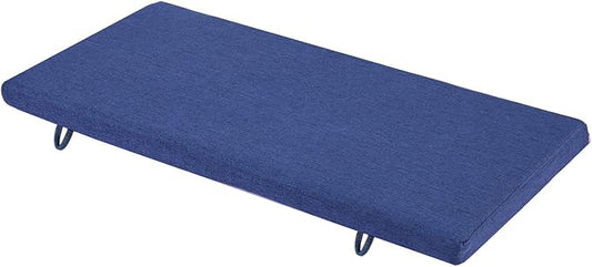 30 x 14 inch Piano Bench Cushion for Indoor Shoe Storage with Ties Non Slip Picnic Bench Pad for Kitchen Dining Table Seat, Navy Blue