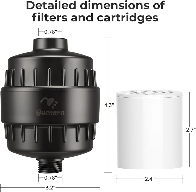 Shower Filter, 20-Stage Showerhead Filters, High Output Shower Head Filter for Hard Water, Water Softener Reduces Dry Skin, Dandruff, Eczema and Improves Skin, Hair and Nails, Gray