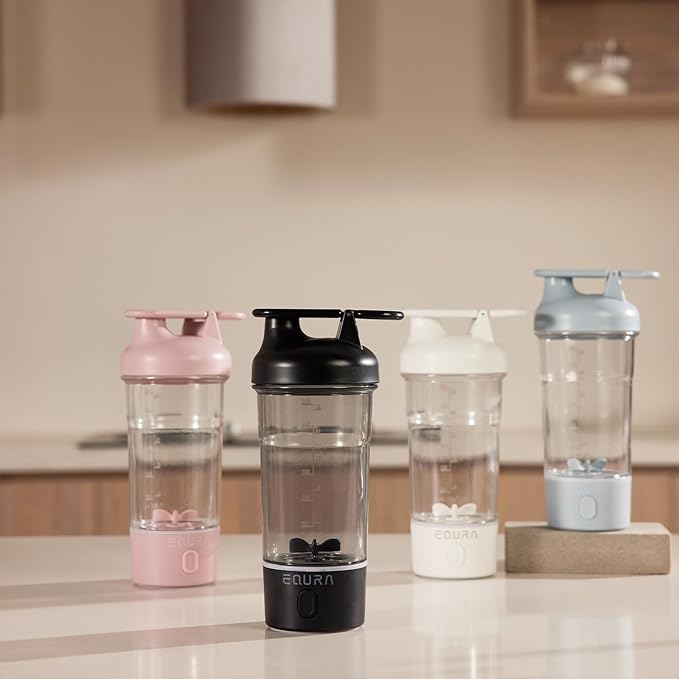Electric Protein Shaker Bottle, 25.4 Oz Pulse Blender Bottles For Protein Mixes, | Tritan | Bpa Free| Portable Mixer Cup, Rechargeable Shake Cups And Meal Replacement Shakes(White)