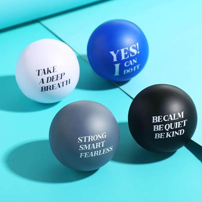 Jerify 72 Pcs Motivational Stress Balls Bulk Inspirational Stress Balls Colorful Foam for Adults Hand Exercise Small Therapy Fidget Relief Anxiety Toys for Coworkers Gifts Fidget(Cool Colors)