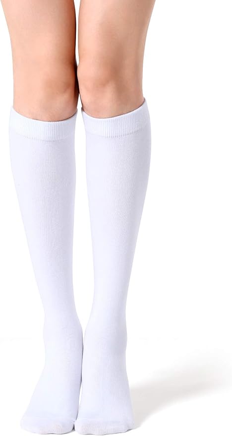 FITRELL Women's Knee High Socks Outdoor Sport Athletic Socks Casual Stripe Tube Socks 1-4 Pack