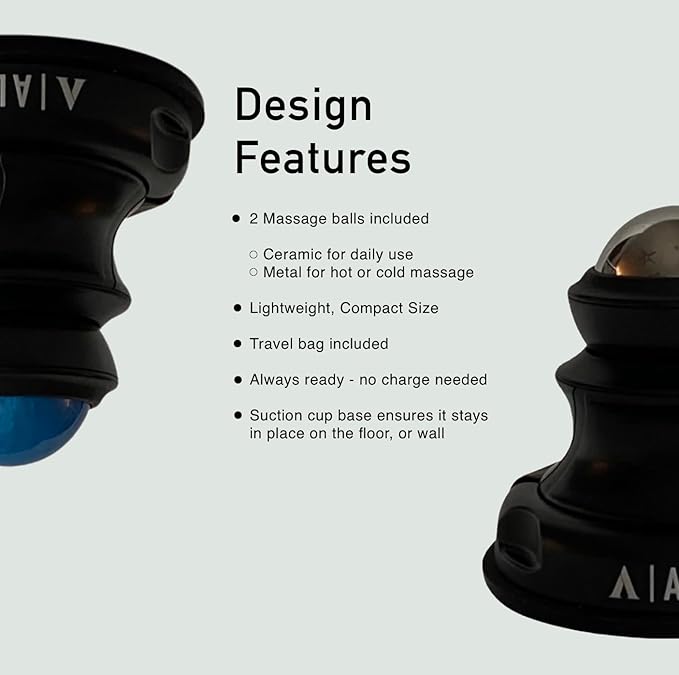 Alyn Snowball - Hot & Cold Lacrosse Ball Trigger Point Therapy, Relieve Sore Muscles in Back and Neck, Foot Pain, Plantar Fasciitis, and Sciatica, Myofascial Release, Recovery [Incl: 2 Balls + Tote]