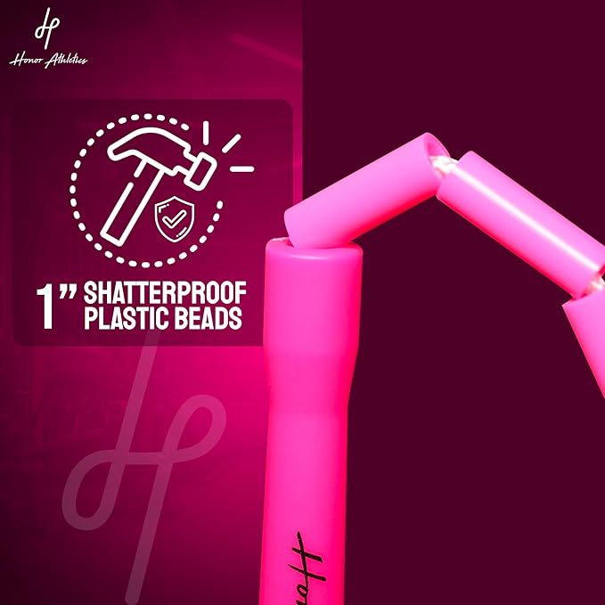 Honor Athletics 2.0 Beaded Jump Rope - Adjustable with Unbreakable Handles & Shatterproof Beads for Enhanced Fitness Training