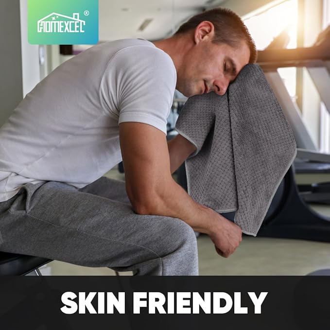 HOMEXCEL Gym Towels 3 Packs, (16x27 inches) Highly Absorbent Yoga Towel, Ultra Soft Hand Towels for Daily Use, Fast Drying Microfiber Workout Towels for Gym, Spa, Fitness, Camping, Hotel