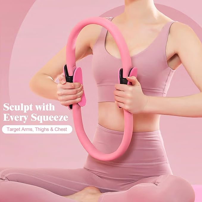 Home Pilates Essentials Kit for Women, Complete 13-in-1 Pilates Equipment Ring and Ball Set with 5 TPE Resistance Bands, Ankle Weights, 8-Shaped Pull Band, Stretch Strap and Waterproof Bag